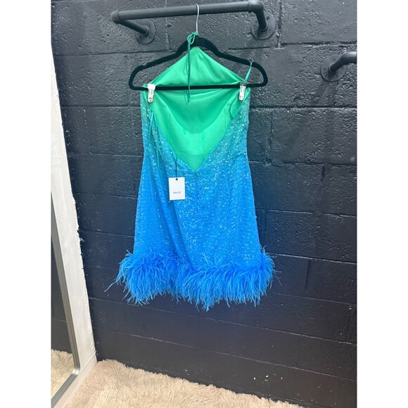Sau Lee Jewel Dress in Green Blue Ombre - Picture 8 of 11